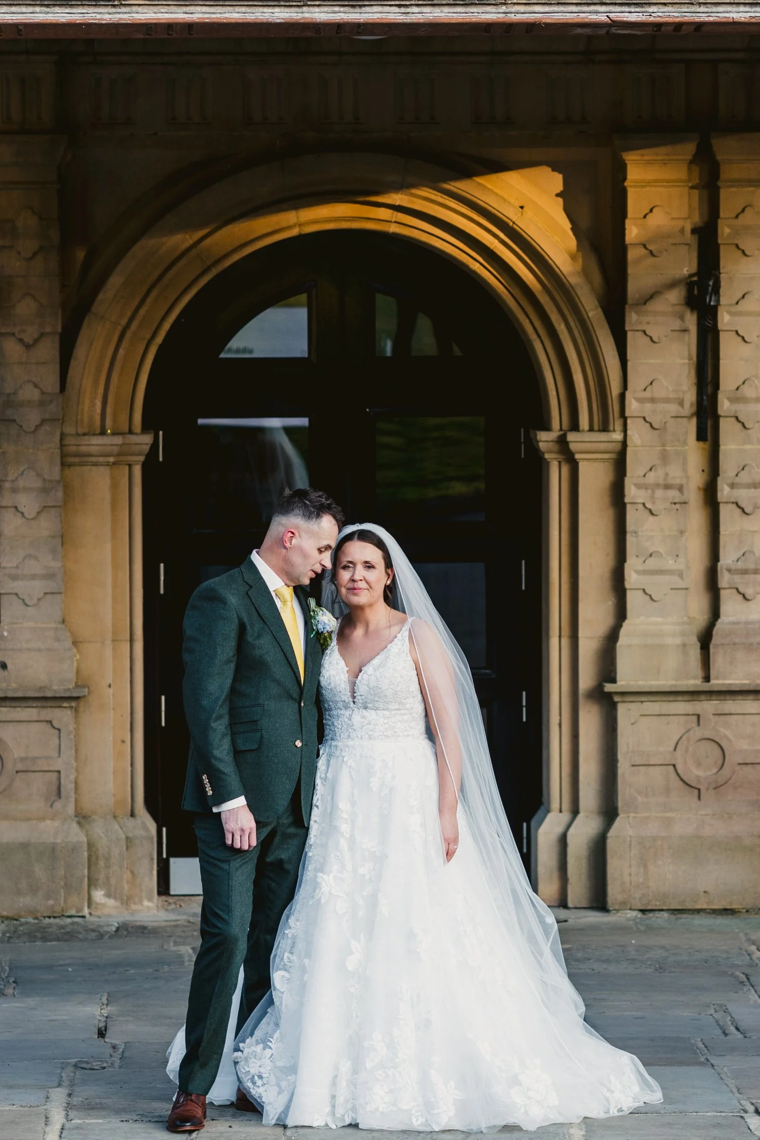 bride and groom portrait at south lodge horsham