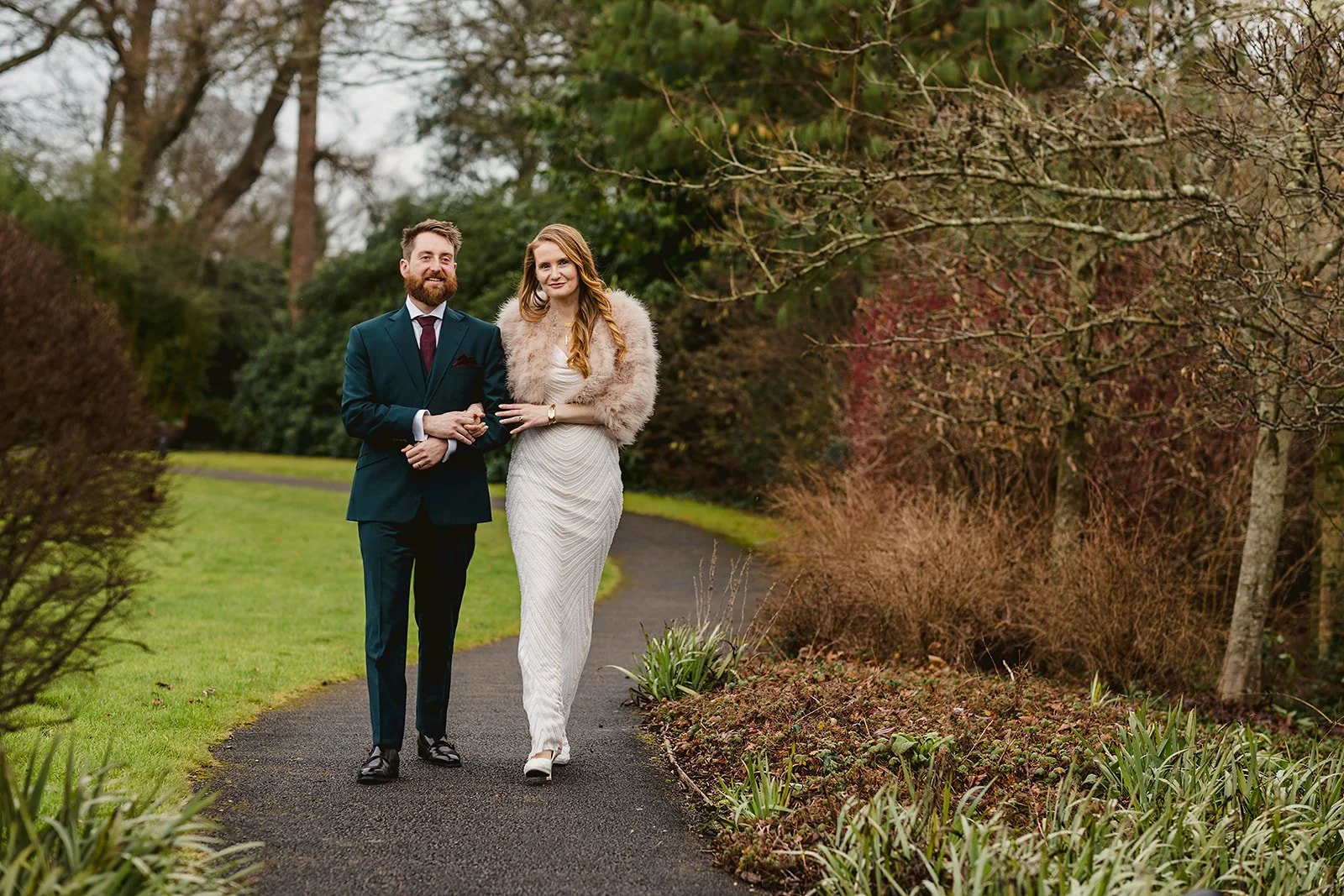 bride and groom at south lodge horsham wedding
