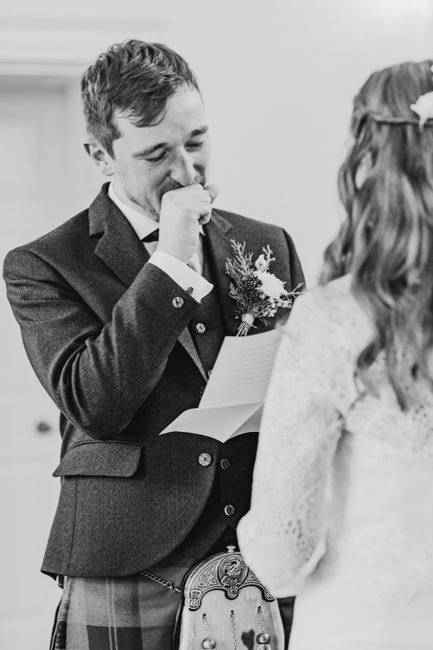 groom at ceremony at horsham park house