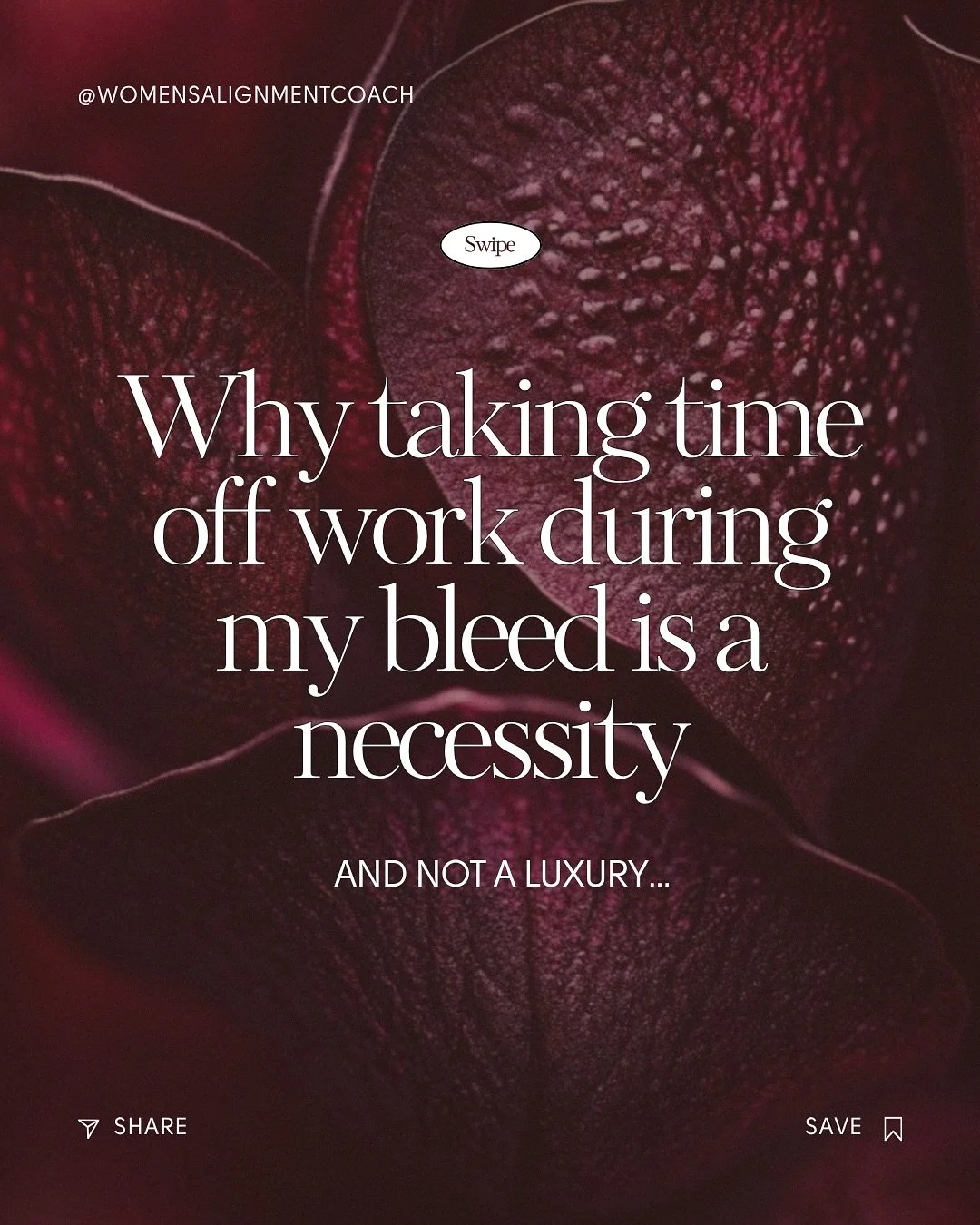 It is an act of courage to put yourself and your body FIRST.
But this act of courage is exactly what is going to prevent you from burning out, getting sick, having horrific cramps etc&hellip;

Many women I&rsquo;ve met in my 10 years of doing this wo