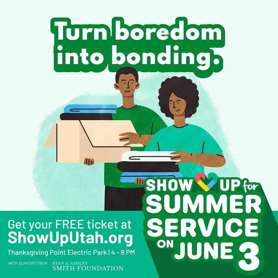 Make a difference and have fun while you&rsquo;re at it! 🤗
Join us for the Show Up For Service fair on June 3 at Thanksgiving Point, featuring fun for the whole family:
🫶 Nonprofit vendors
🚚 Food trucks
🏠 Bounce houses
🎉 Prize giveaways

And bes