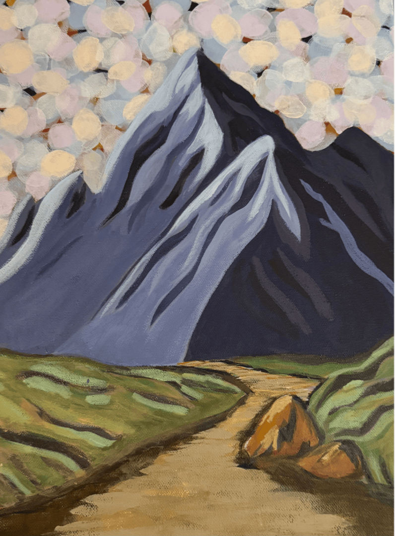 Mountain (protection), 2025. Acrylic on canvas - 40.5 x 30 x 4 cm / 16 x 12 x 1.5 "