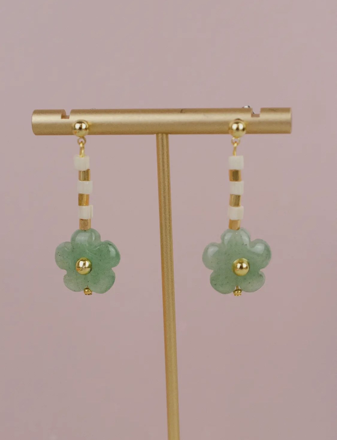 Gemstone Flower Earrings