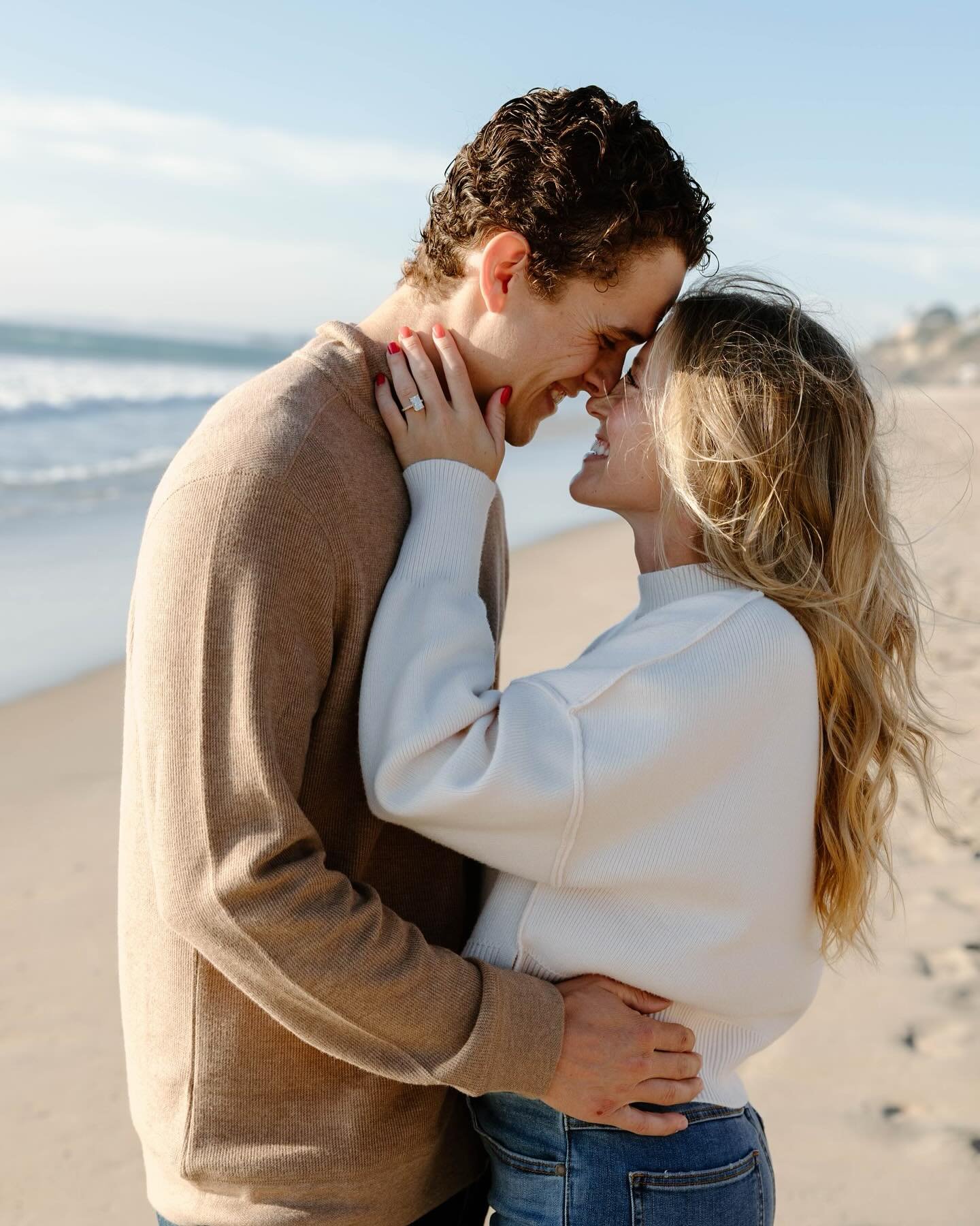These two are tying the knot in T-1 day! ☀️🌊🤍
&bull;
Photographer: @avacrossanmedia 
&bull;
&bull;
&bull;
#engagementphotos #brideandgroom #tyingtheknot #almostmarried #socalwedding #temecula