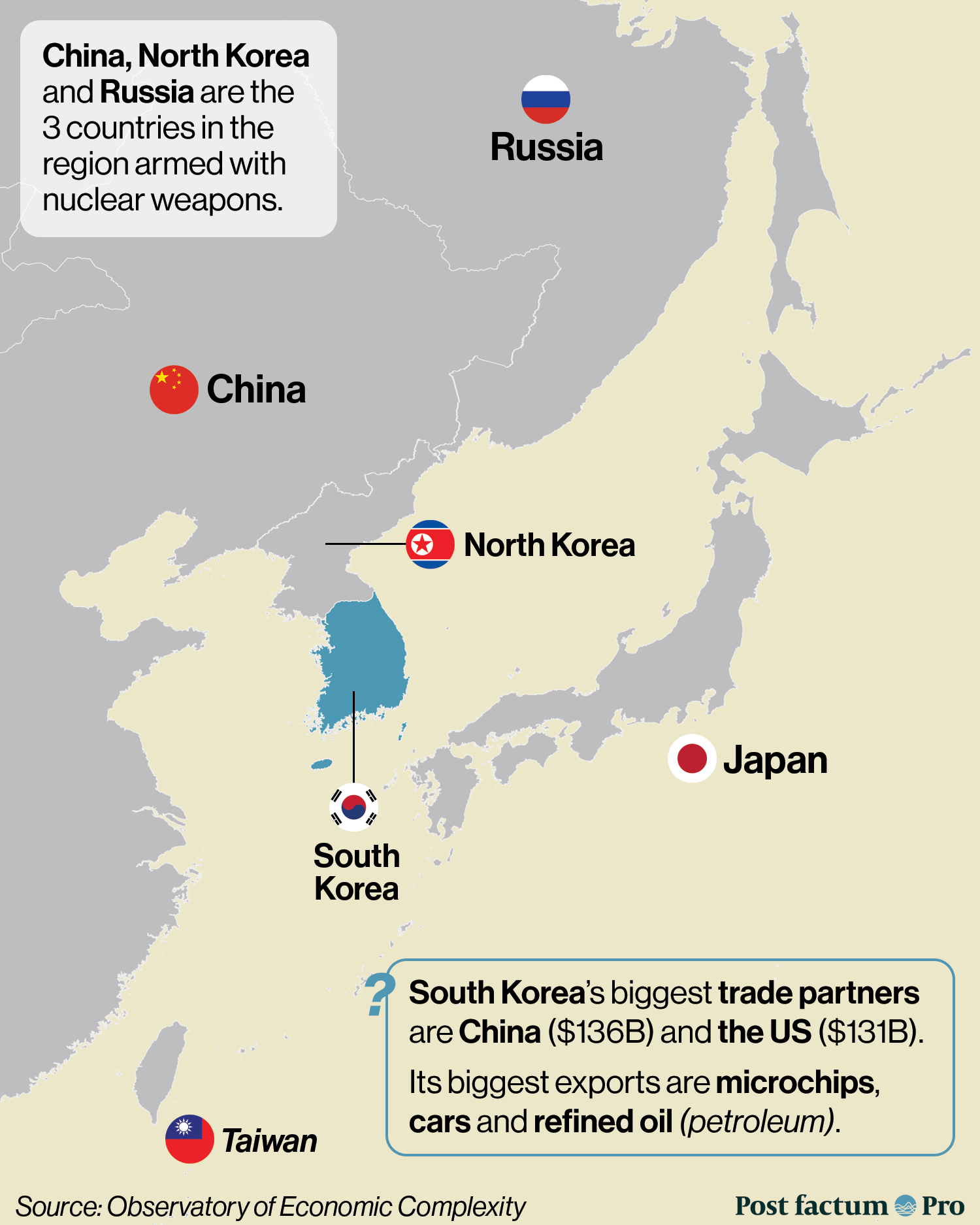 Map of South Korea and North Korea