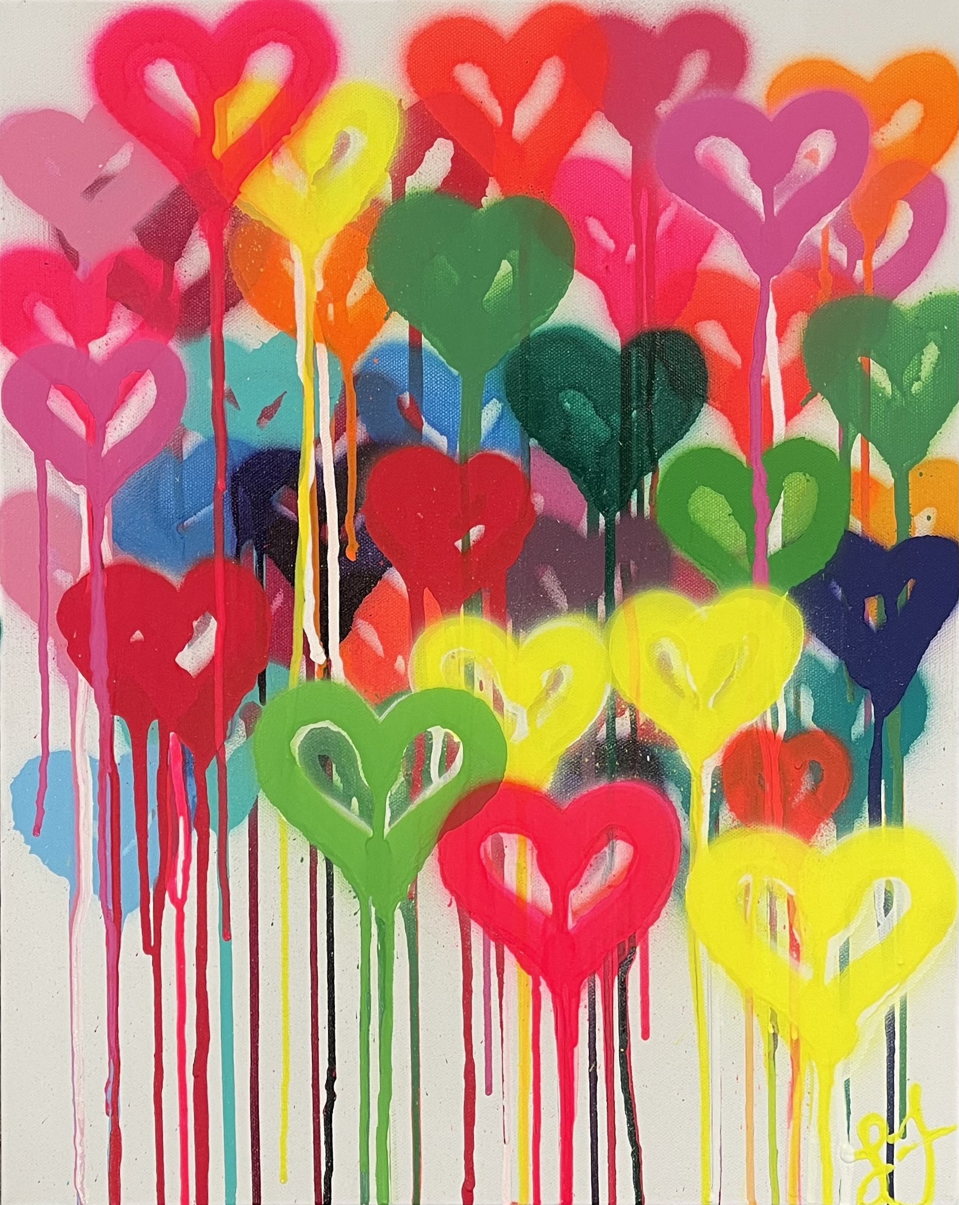 Multi Hearts - 16x20