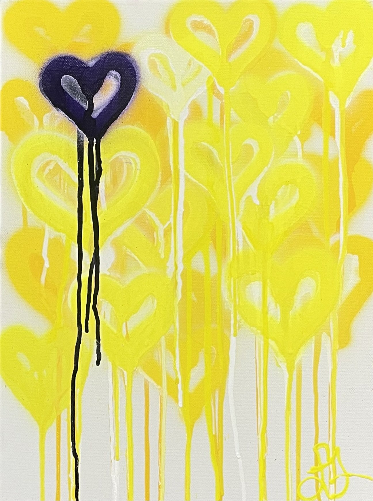 Yellow Hearts - 12x16