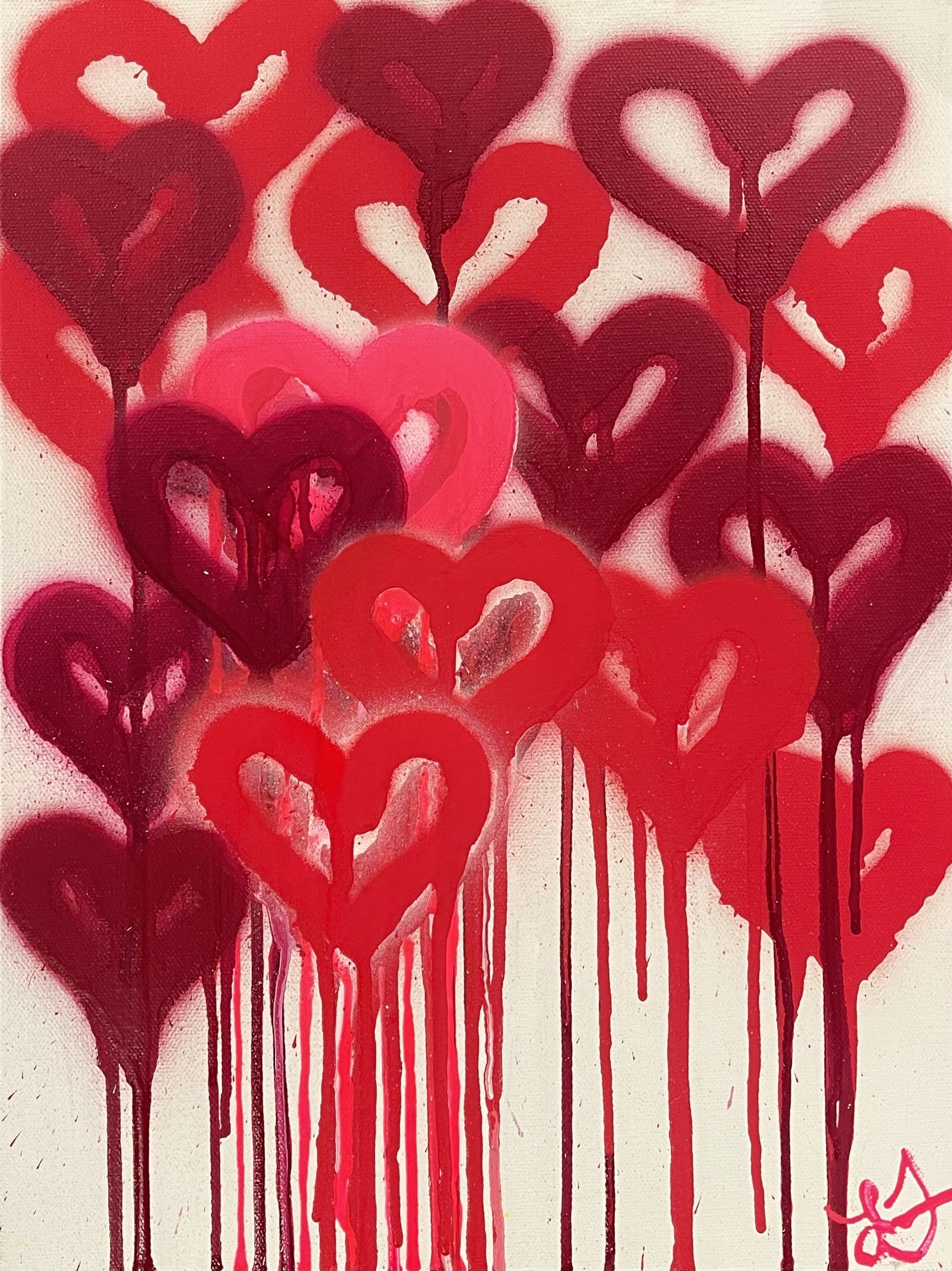 Red Hearts - 12x16