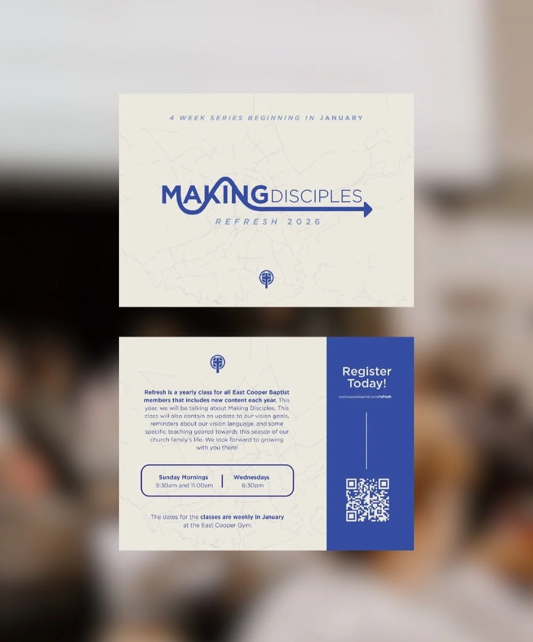 Many church-wide projects are expanded over many print and digital &ldquo;deliverables.&rdquo;
-
East Cooper Baptist Church / Event Design