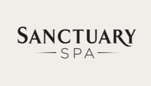 Sanctuary Spa logo in black text on a white background.