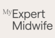 My Expert Midwife black logo on white background