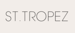 ST. TROPEZ logo in black on a white background