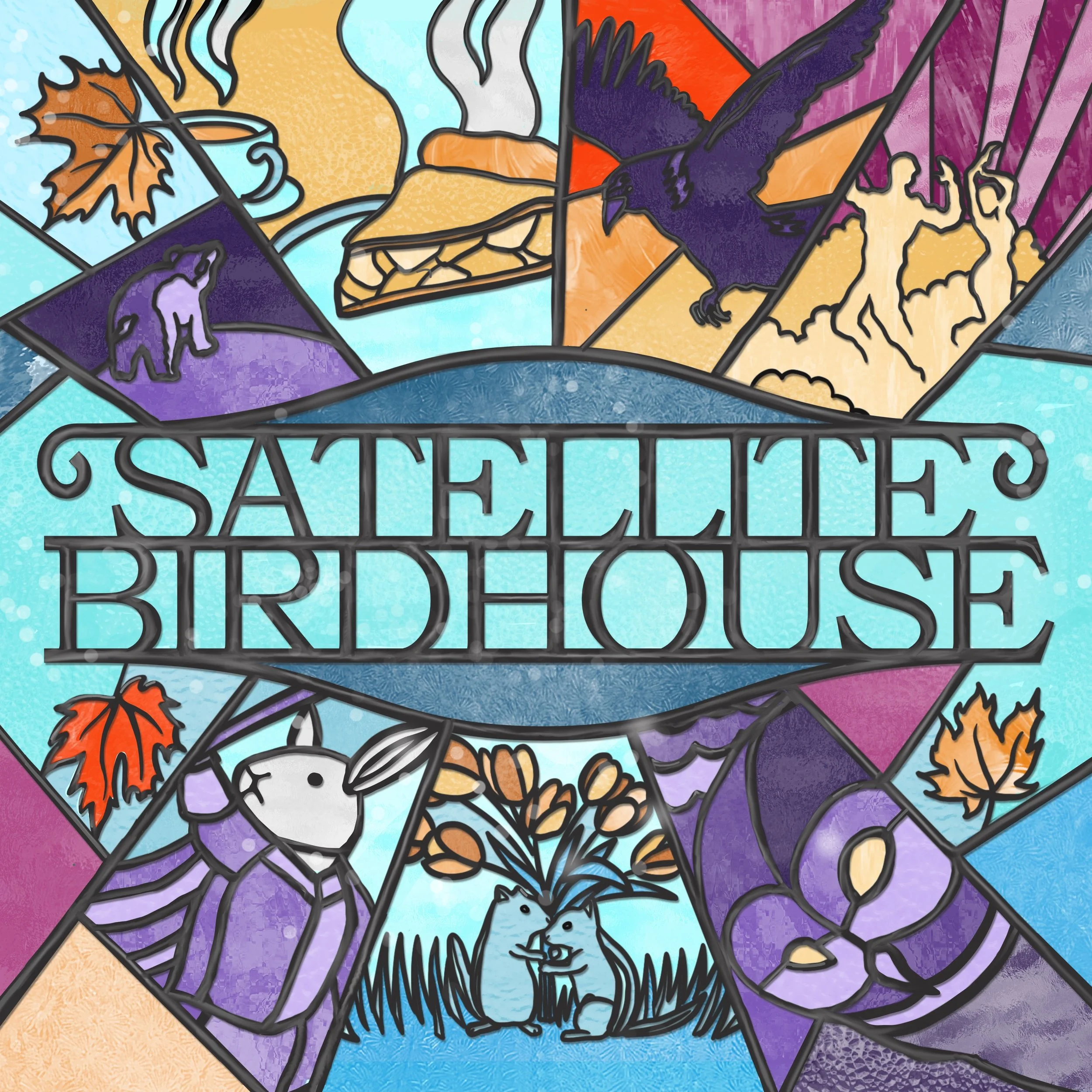 Cover artwork for the eponymous debut album by Satellite Birdhouse.