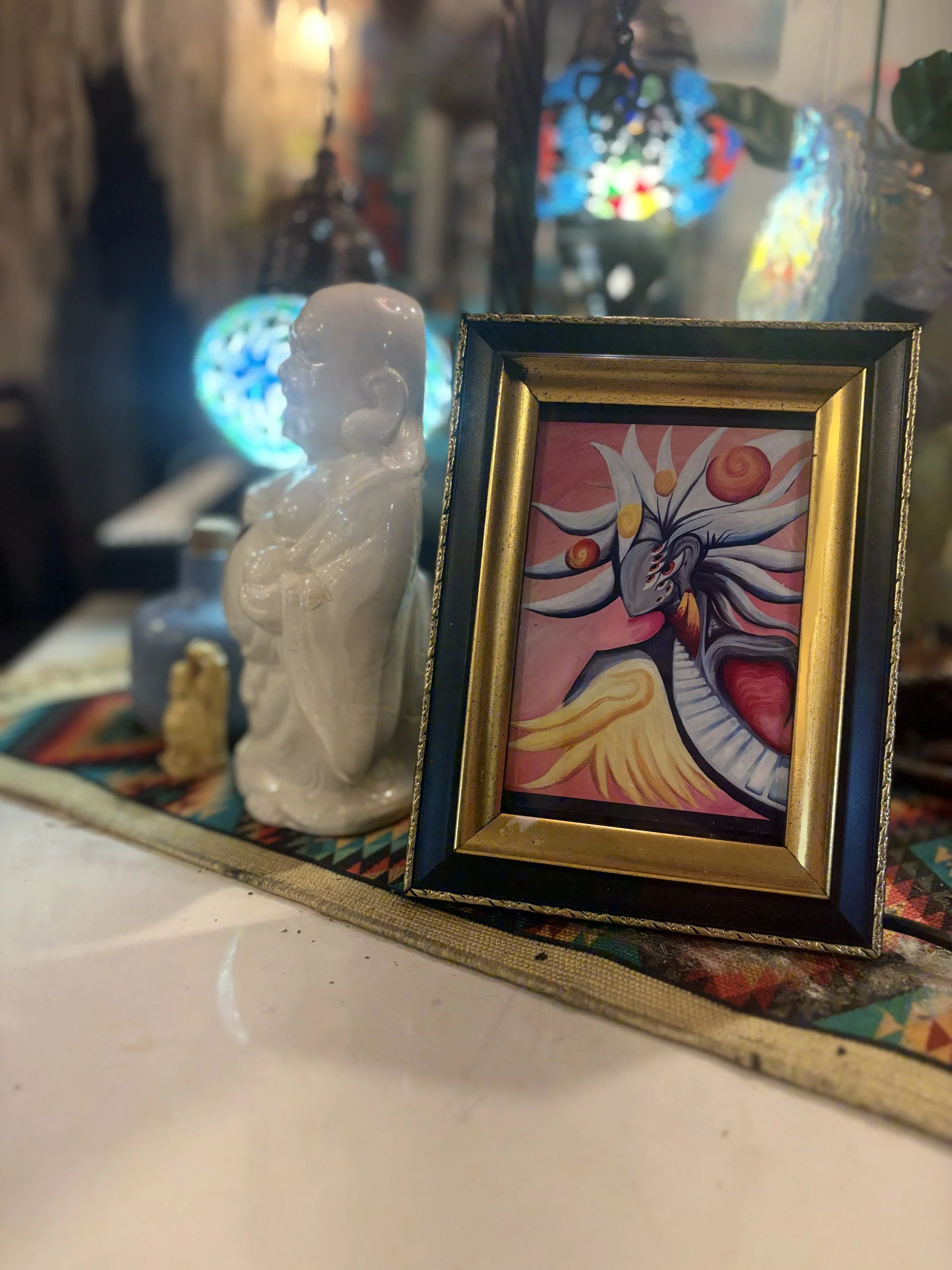 Sol Being framed archival art print by Sea The Spirit featuring a radiant soul portrait with pink tones and spiritual energy