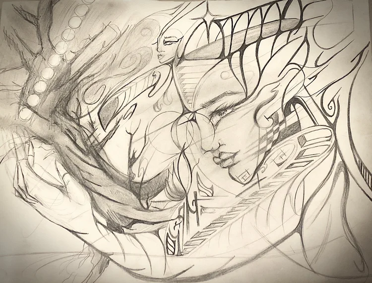 Sea The Spirit colouring drawing 1