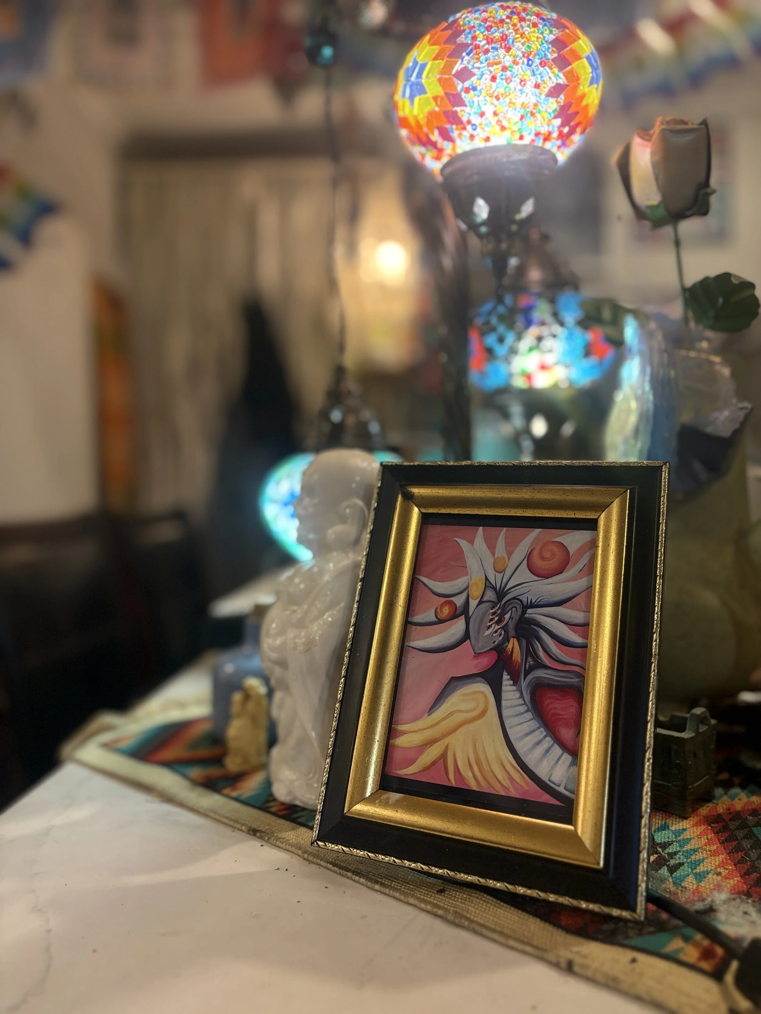 Sol Being framed archival art print by Sea The Spirit featuring a radiant soul portrait with pink tones and spiritual energy