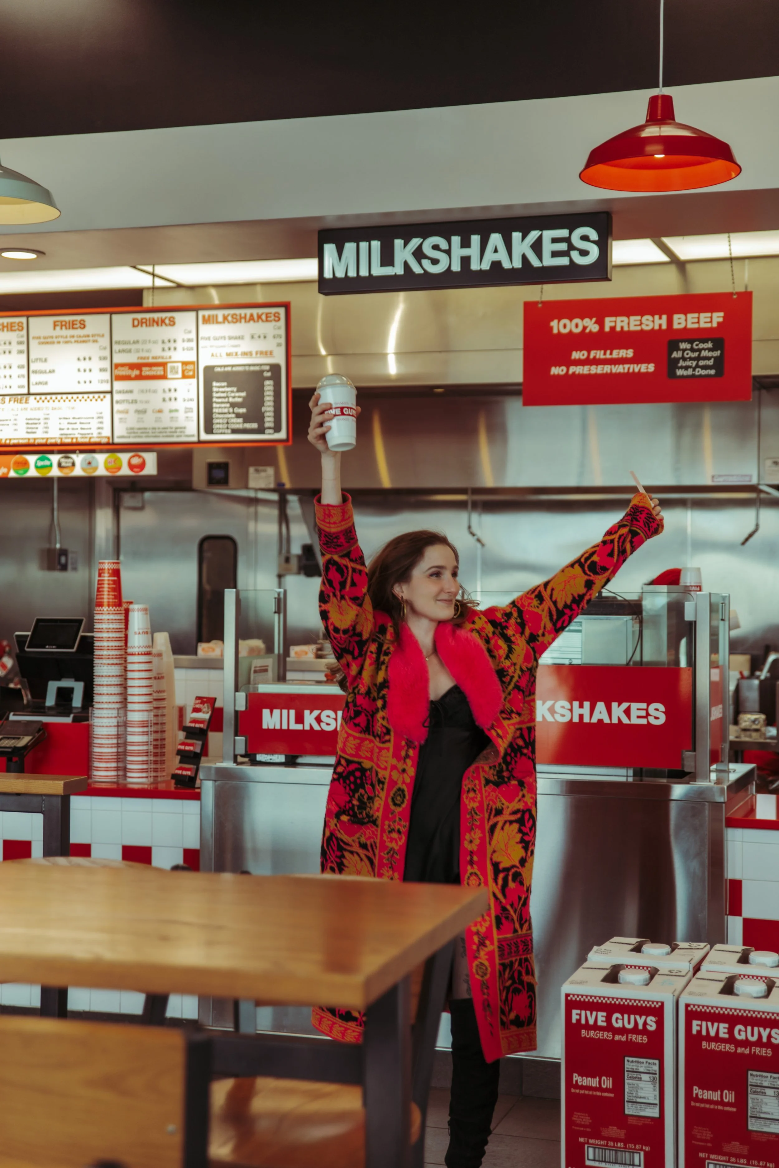 dressed up for burgers