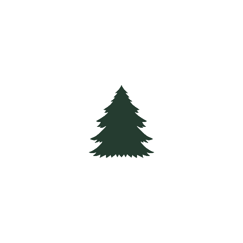 Illustration of a Christmas tree inside a circle