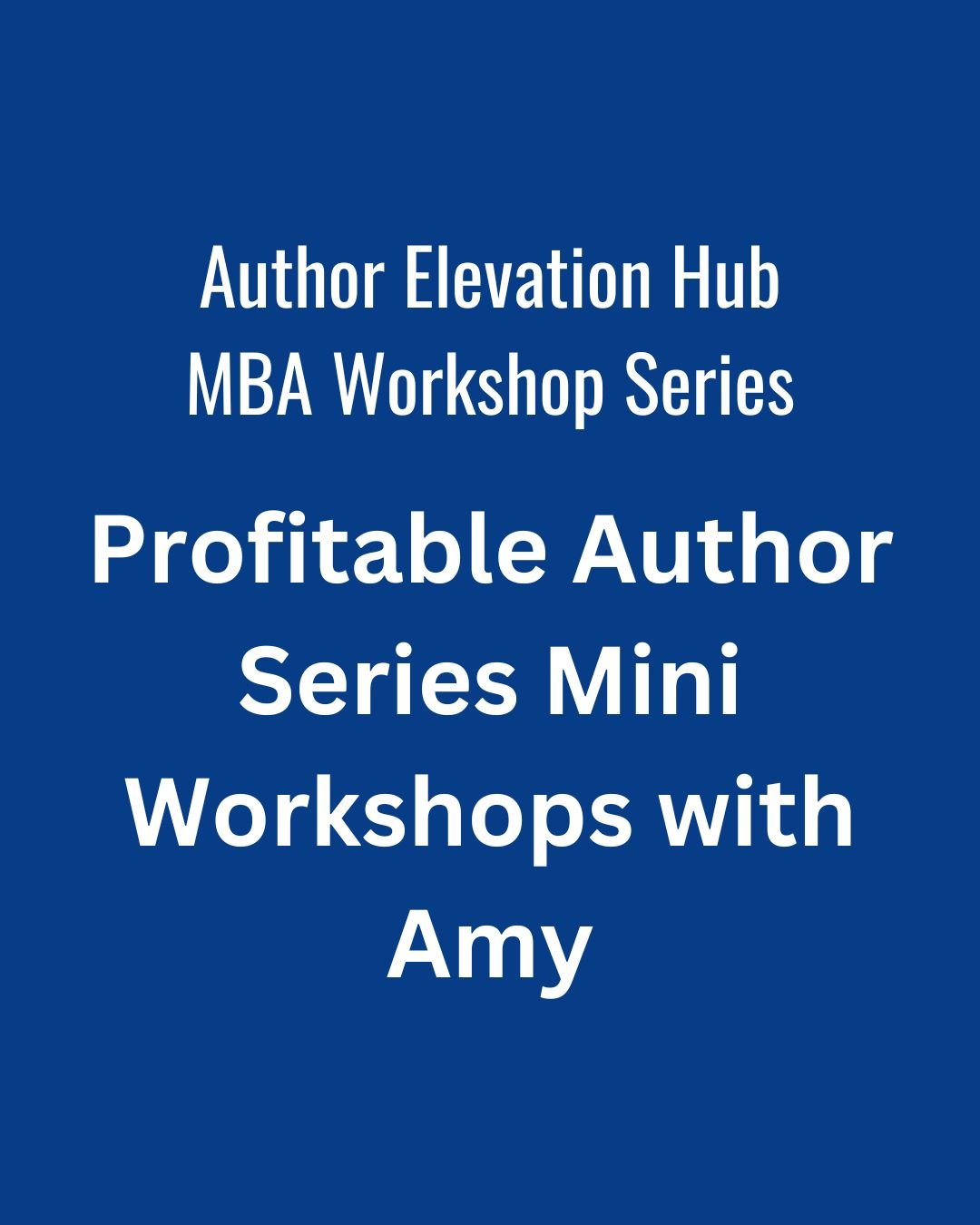 Profitable Author Series with Amy Vogel