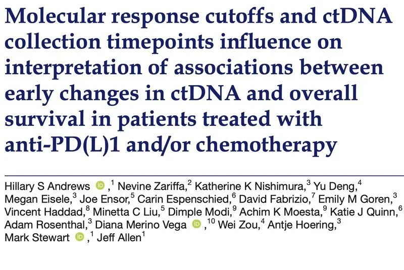 When should you collect ctDNA in your clinical trials to best predict survival?