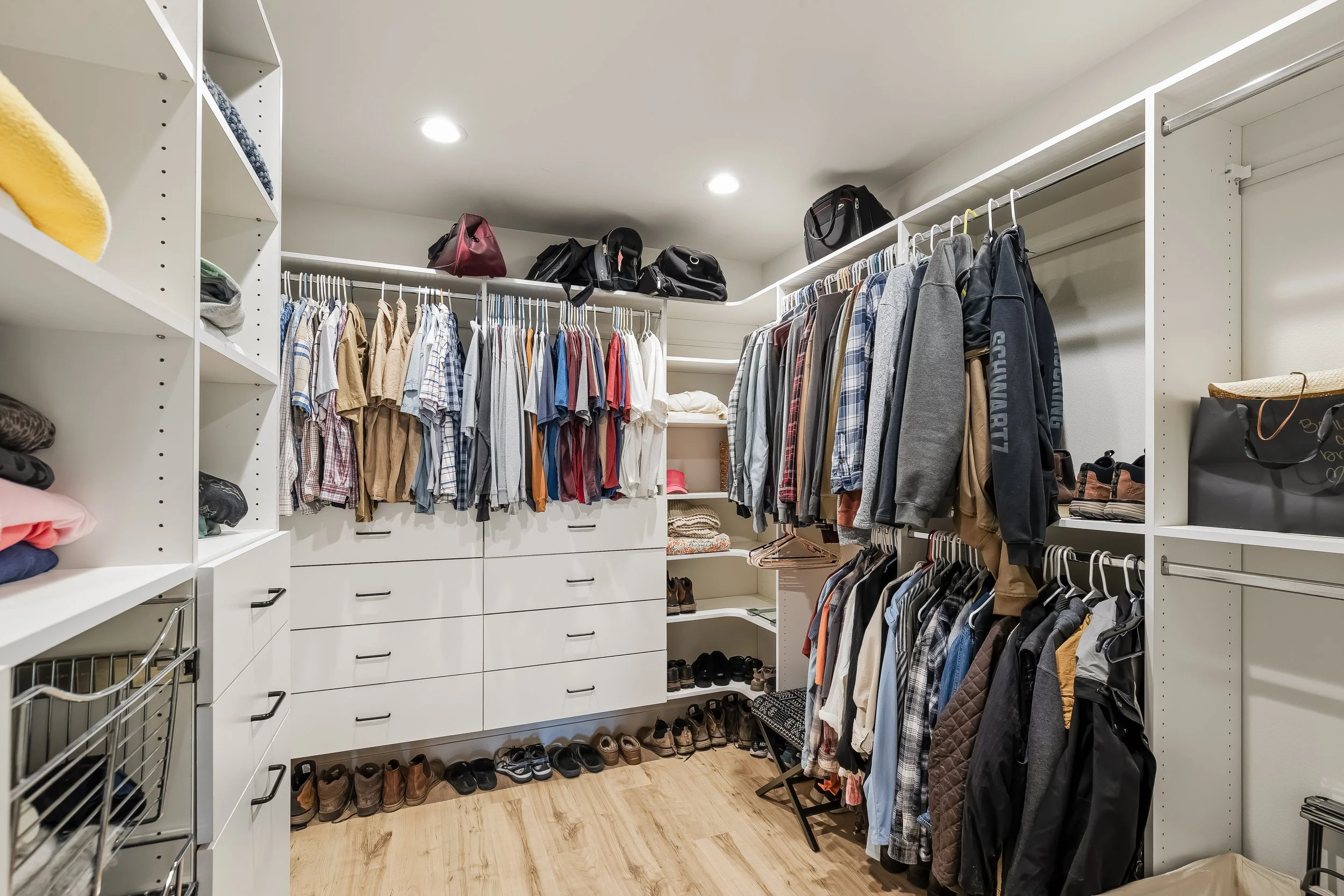Large walk-in closet in the primary suite