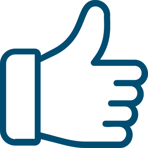 Thumbs-up hand icon.