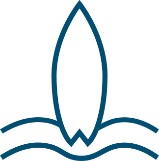 An icon of a surfboard