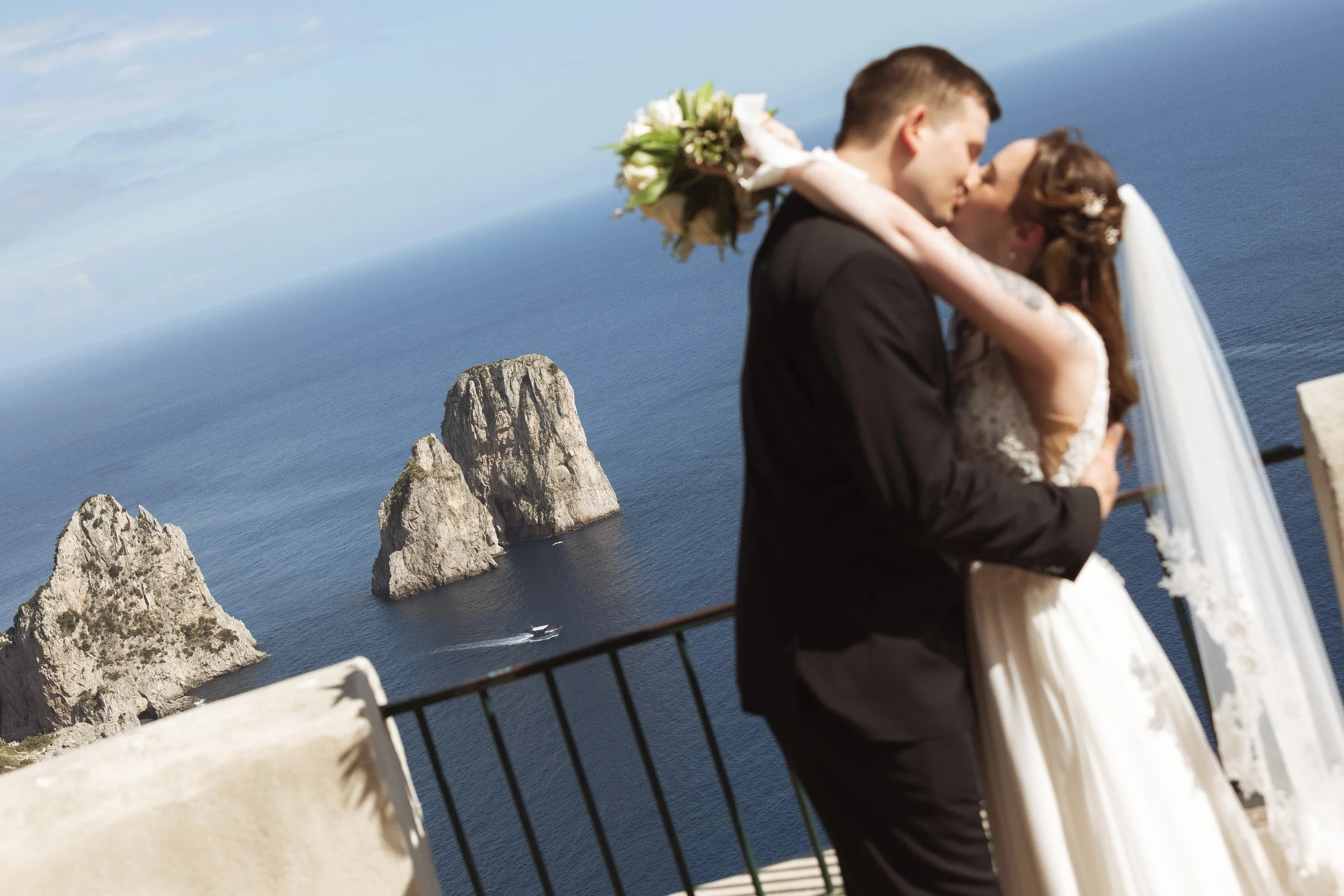 Elopement in Capri: Jesse & Destiny's Dream at Punta Cannone with the Faraglioni