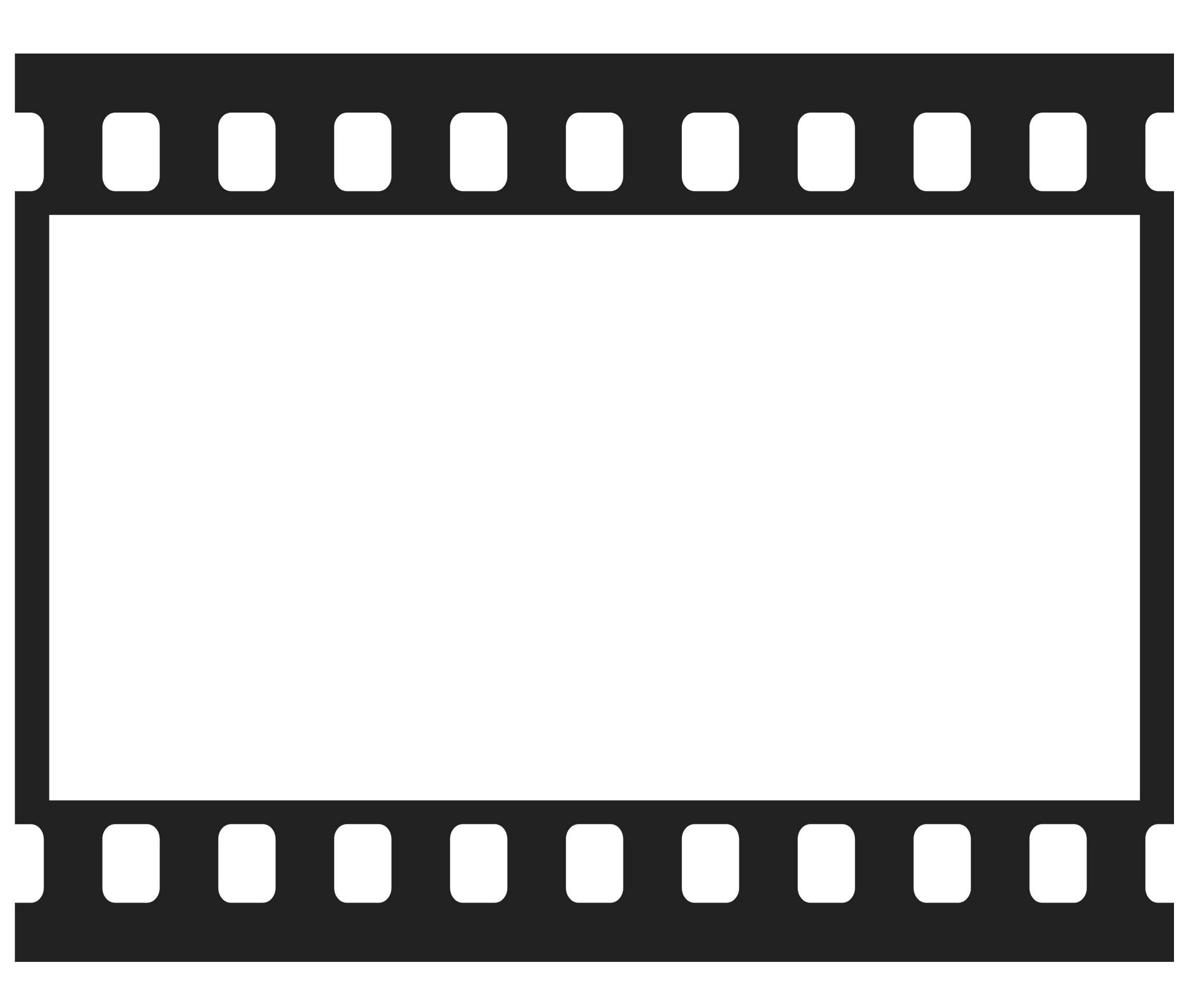 A black film strip with a blank space in the middle.