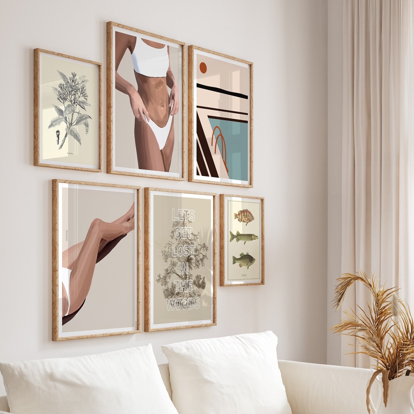 Lots of newness for creating the perfect gallery wall. A gallery wall really does transform a room. We like to mix and match different art styles and use the same colour frames. Using the same colour frames brings the design together and works partic