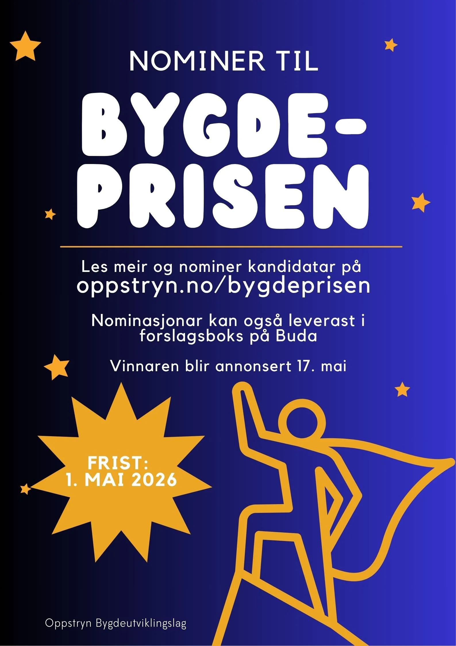 Kven bør få Bygdeprisen 2026?