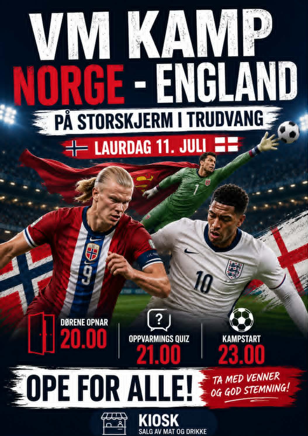 VM på storskjerm: Norge-England