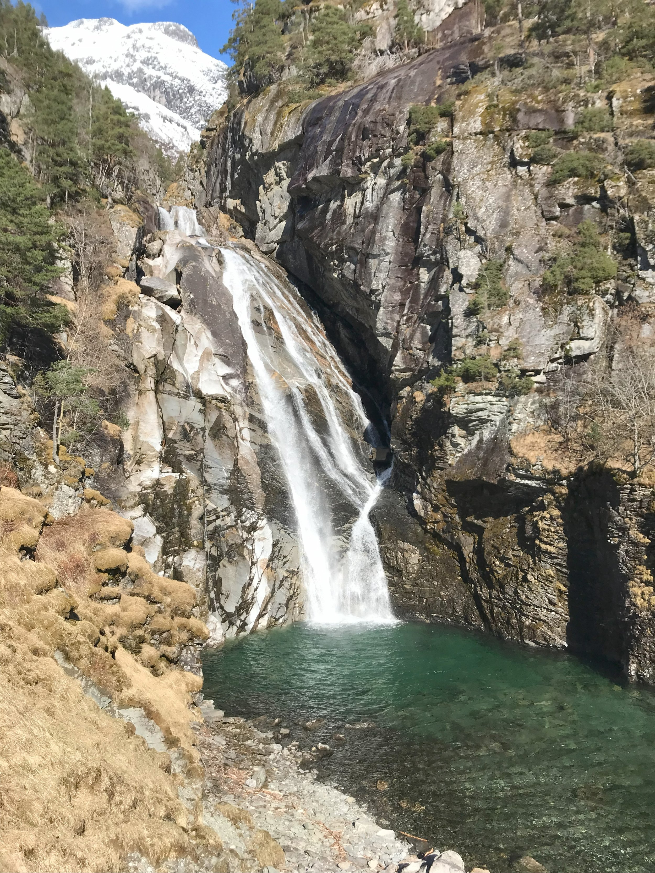 Glomnesfossen with a light water flow