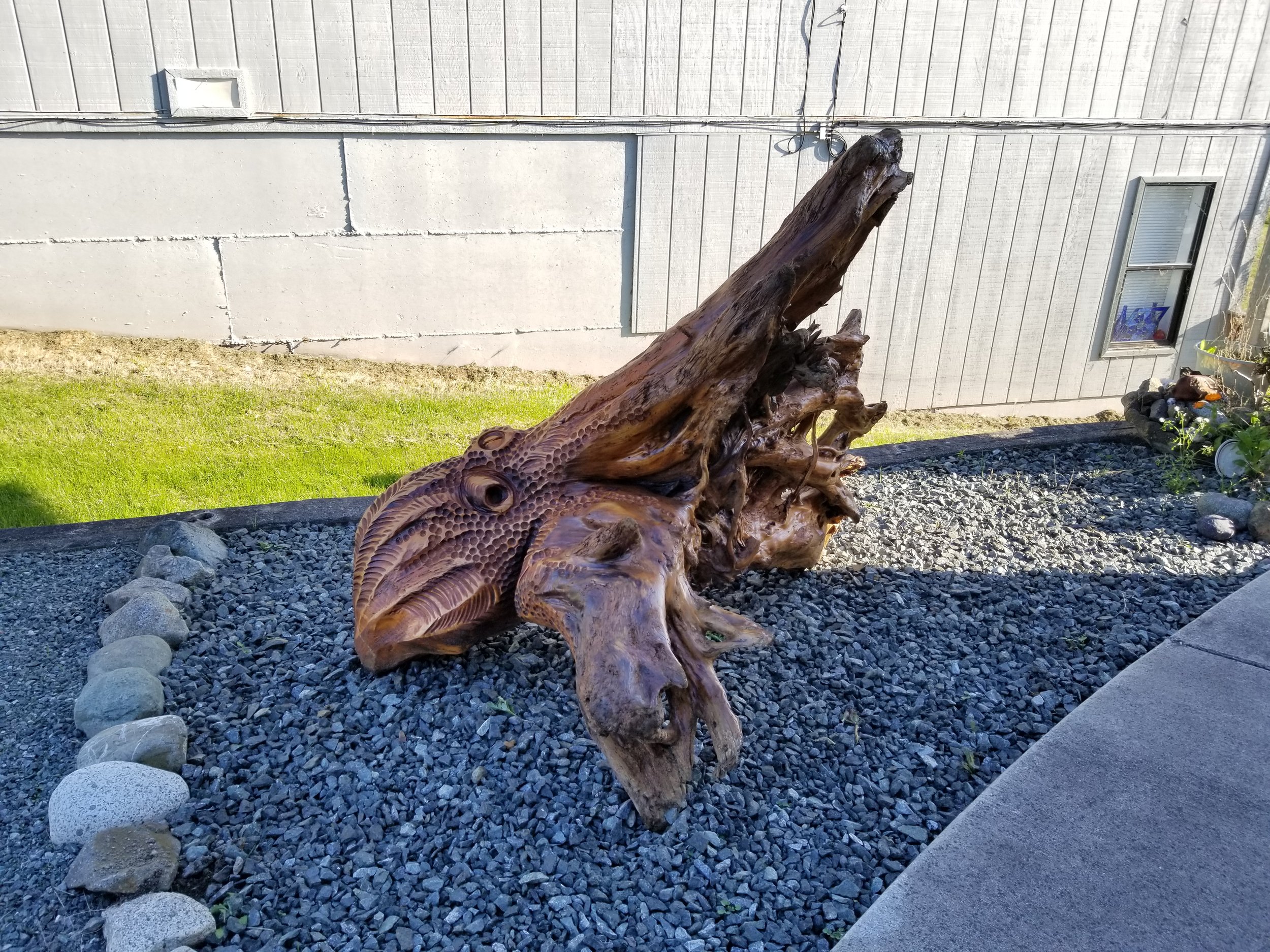 Driftwood Octopus Chainsaw Carved Wood Sculpture Tomas Vrba