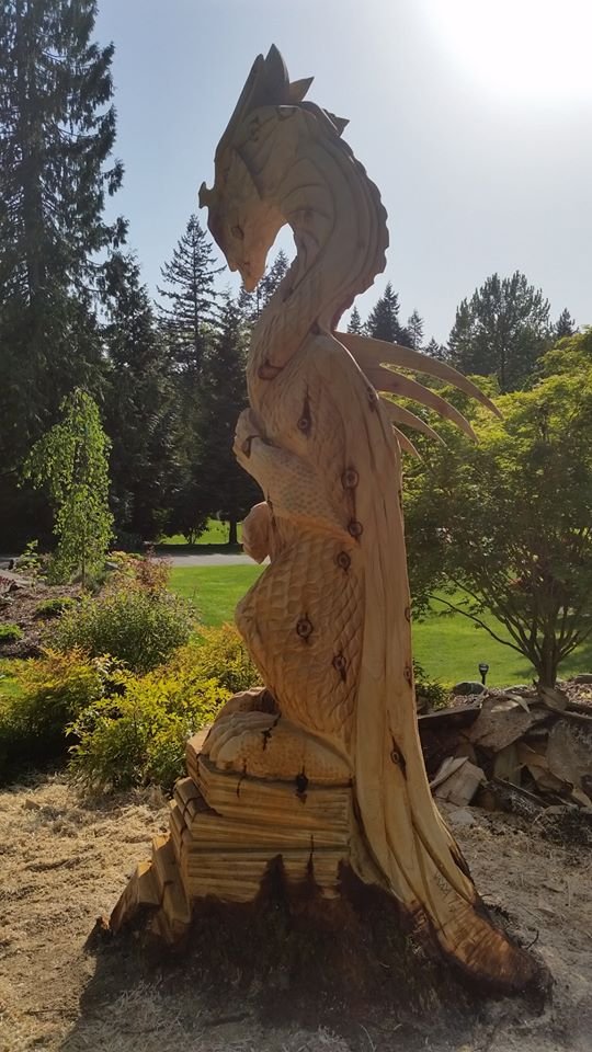 Dragon Chainsaw Tree Stump Sculpture Tomas Vrba