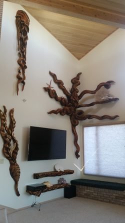 octopus sculpture by Tomas Vrba installed on interior wall