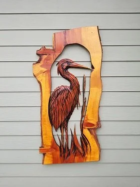 Heron in Grass Wall Hanging (Made-to-order)