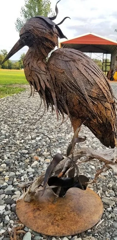 Heron Metal Sculpture Tomas Vrba