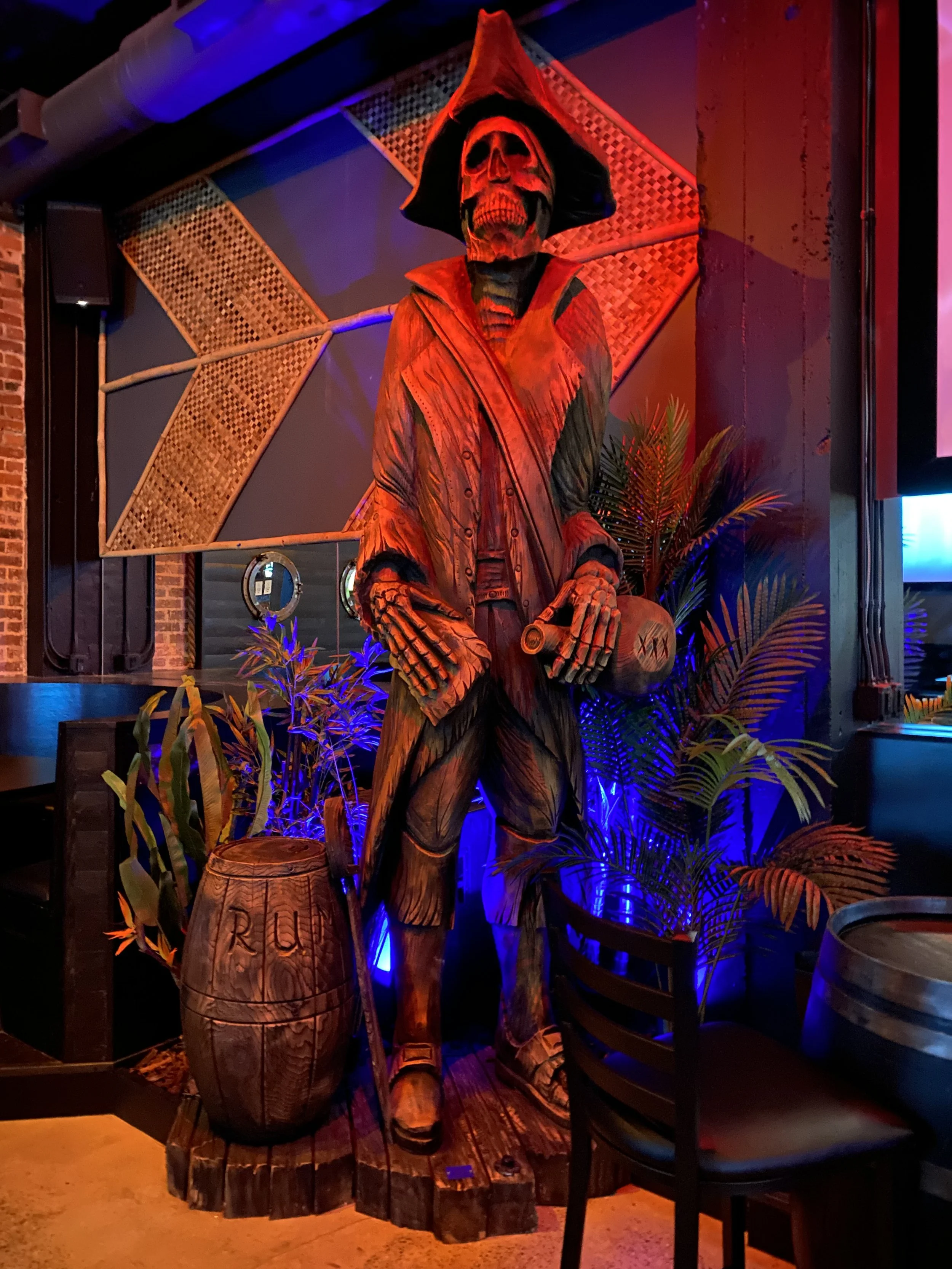 Billy Bones Pirate for Benbow Room Chainsaw Carved Wood Sculpture Tomas Vrba