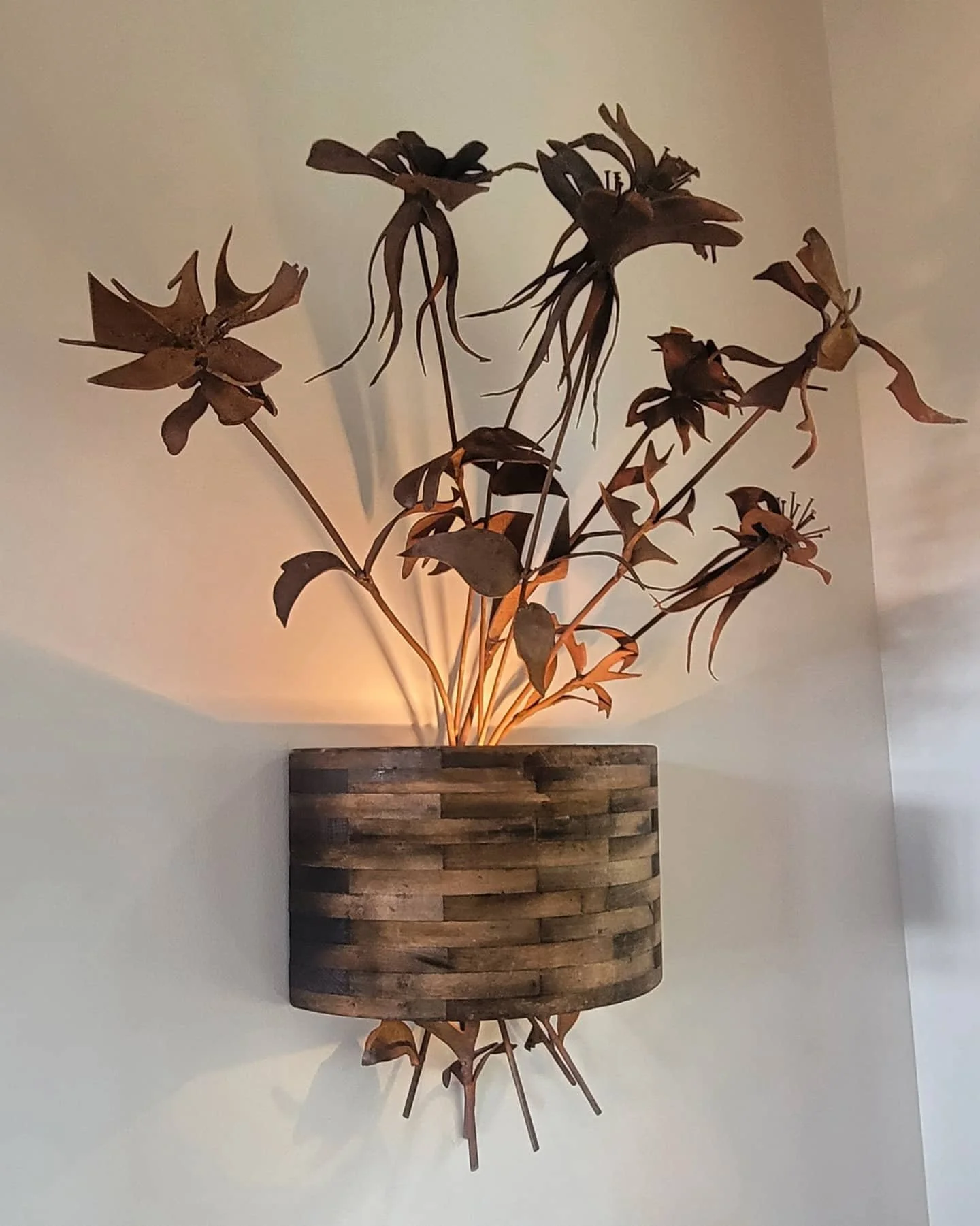 Floral Metal Light Fixture Decorative Metal Sculpture Tomas Vrba