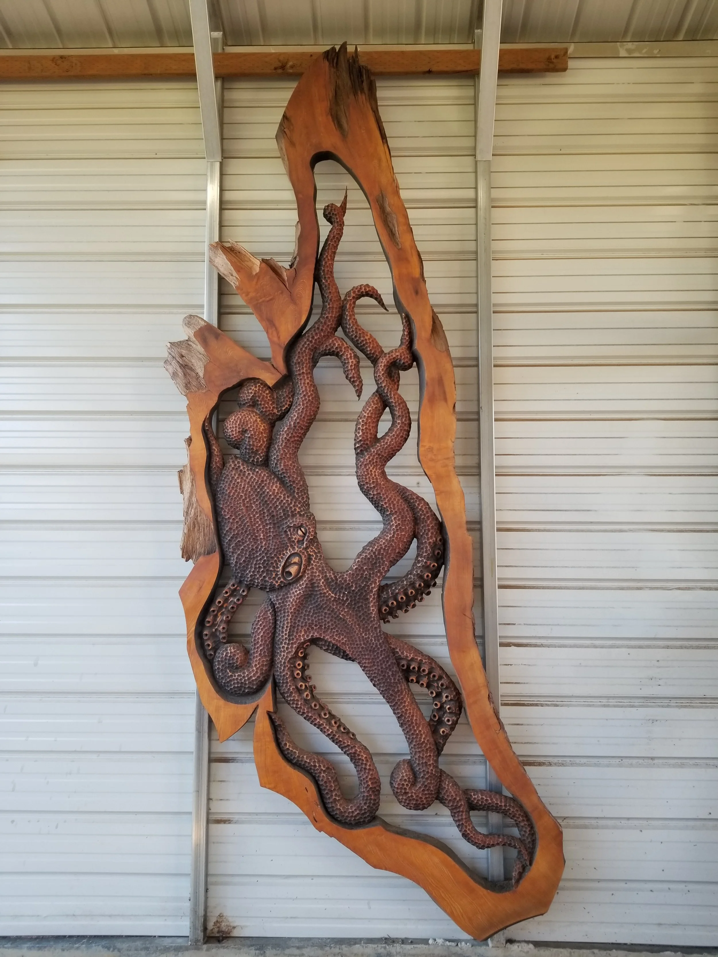 Octopus in Old Growth Wood Sculpture Tomas Vrba