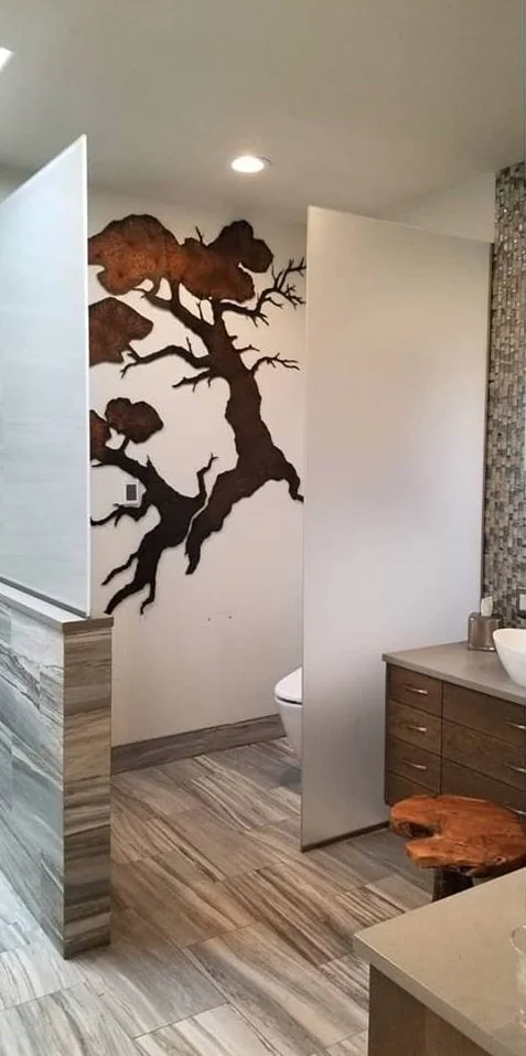 Decorative Wall Panel Trees in Relief Metal Sculpture Tomas Vrba