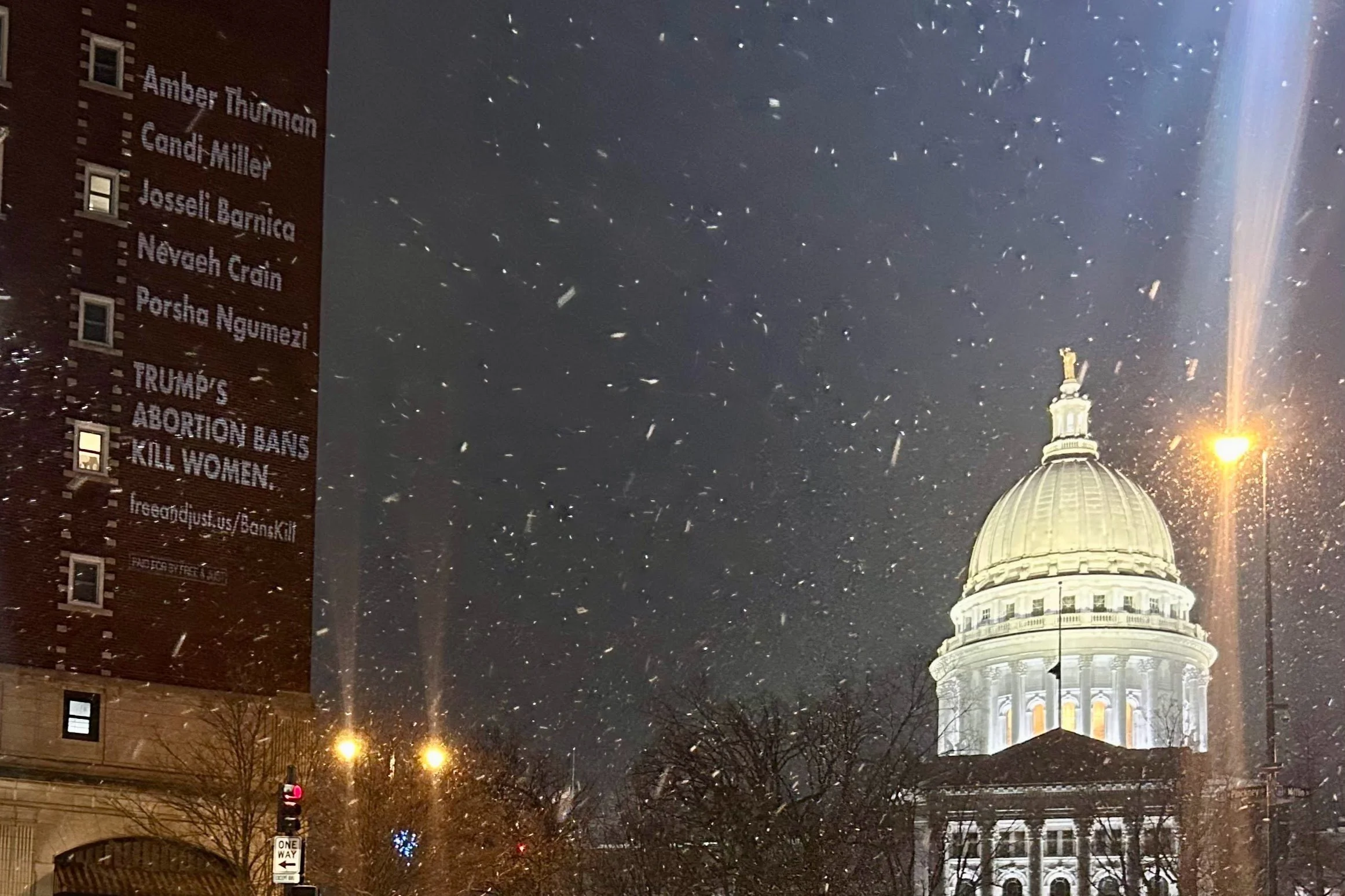 "Free and Just"  Projections Illuminate Atlanta and Madison