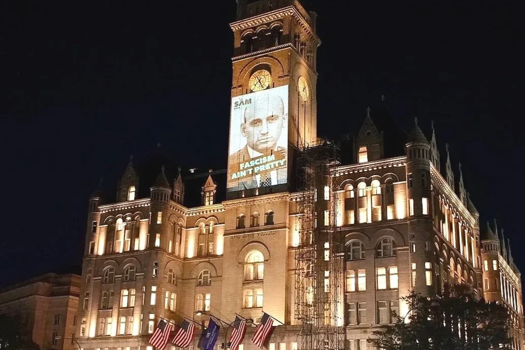 Save America Movement Displays Video Projections in Washington, DC