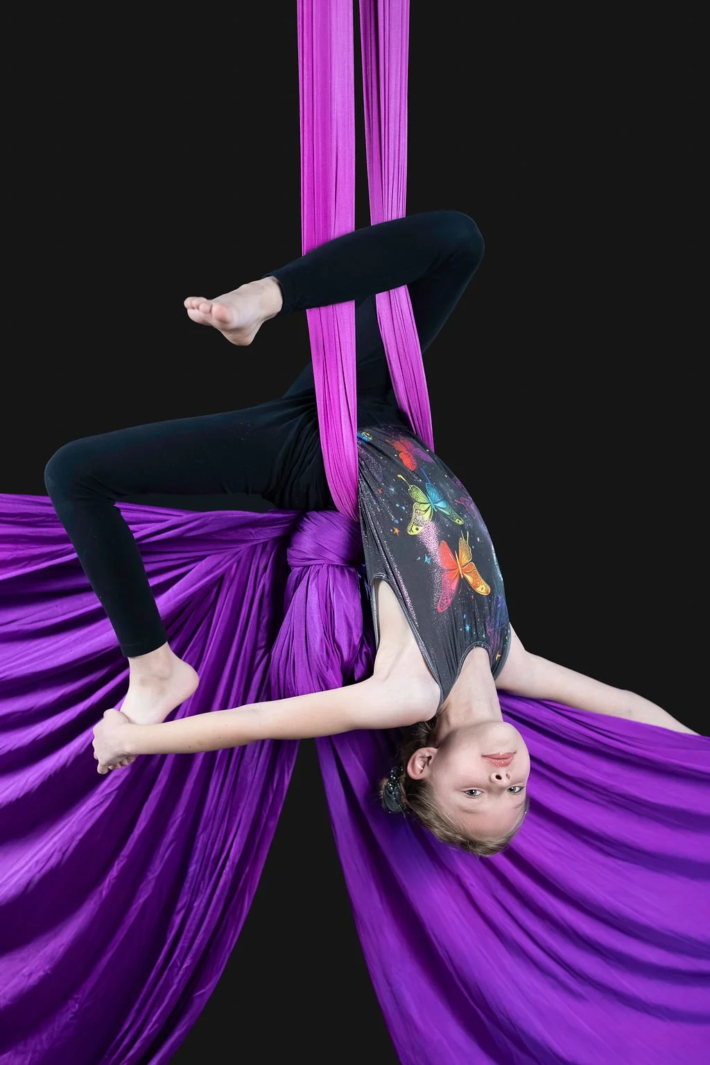 Our Mini Wings aerialists, Danika, showing off her wings, strength and courage on aerial silks. 

 #aerialist #aerialarts #aerial #aerialsilks #aerialdance