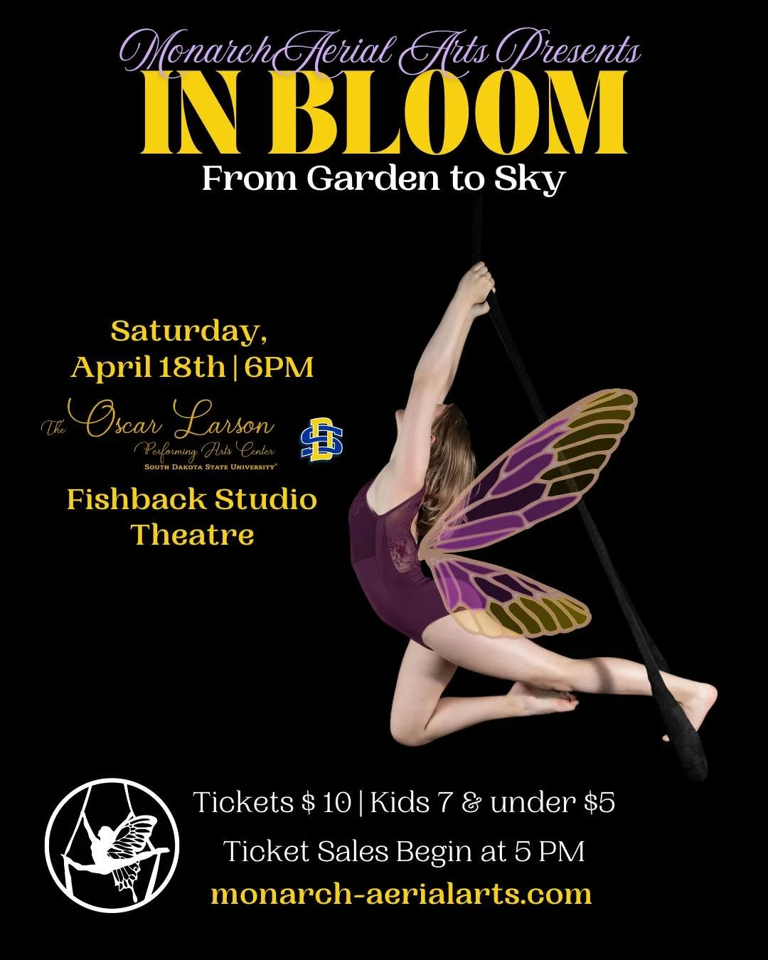 IN BLOOM &ndash; From Garden to Sky is a celebration of growth &mdash; in strength, confidence, and artistry. Our students have been training hard and are ready to shine.

Enjoy performances on aerial silks, lyra, trapeze, and more as our youth and a