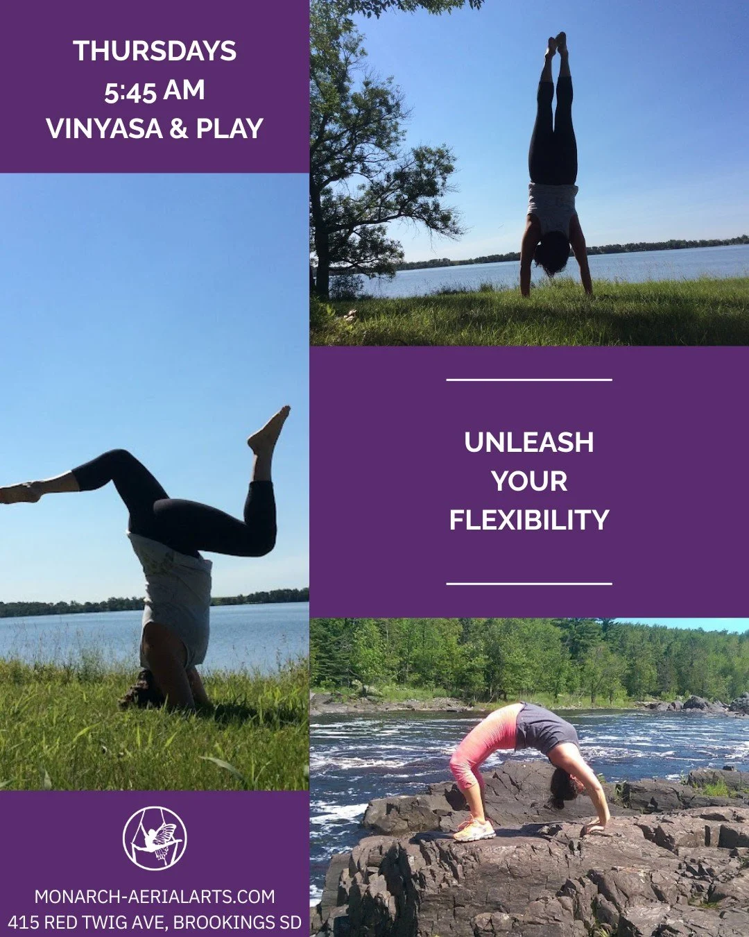 Rise before the sun and move before the world wakes. 

Thursday 5:45 AM practice blends breath‑led vinyasa with playful exploration&mdash;headstands, handstands, arm balances, and gentle inversions offered with options for every body. 

It&rsquo;s ea