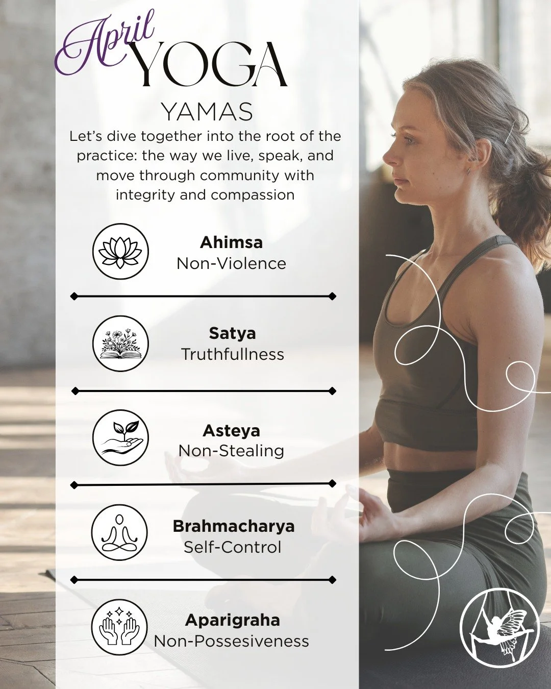 The Yamas are the &ldquo;how&rdquo; of yoga&mdash;how we live, how we treat others, how we treat ourselves.

They&rsquo;re the practice that follows you home.

#yoga #yamas #BrookingsSD