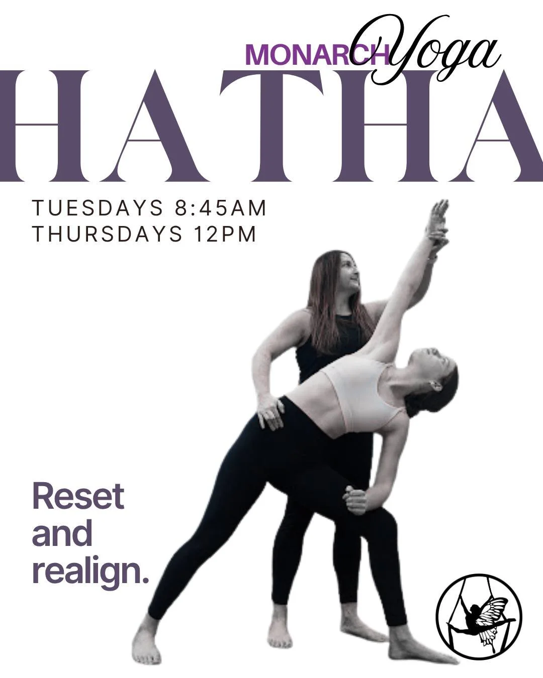 Hatha Yoga 💜
A steady, traditional practice focused on breath, posture, and mindful movement&mdash;designed to help you reset, realign, and move through your day feeling grounded and refreshed.
Tuesday &bull; 8:45 AM
Thursday &bull; 12:00 PM