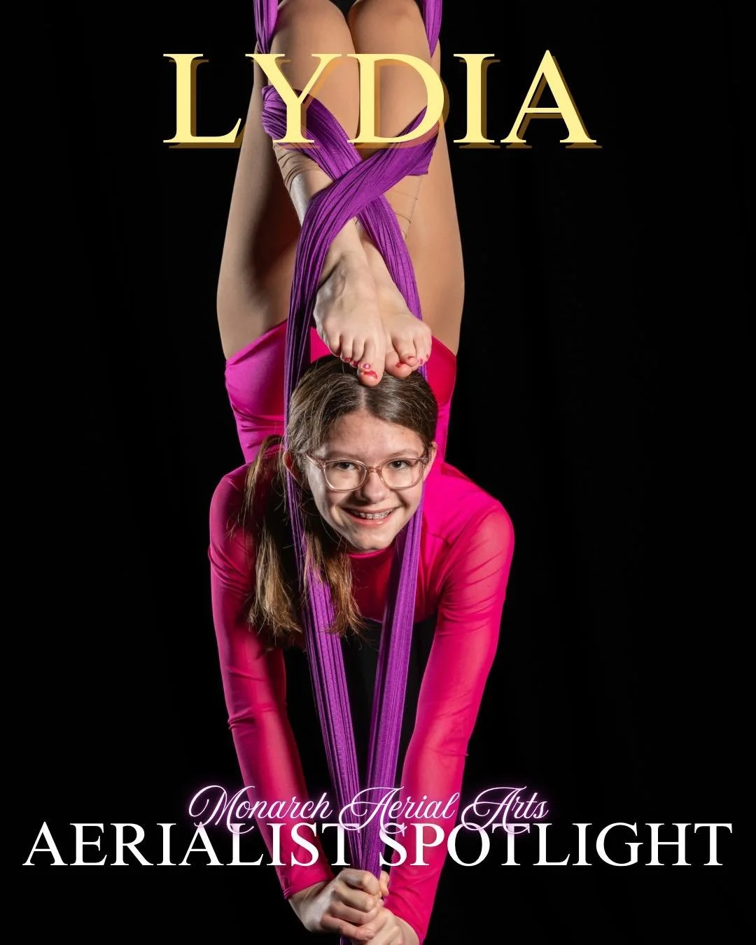 ✨ Aerialist Spotlight: Lydia ✨

Meet Lydia! 💜 Lydia brings so much joy to our space. She is always smiling, has a great attitude when learning new skills, and always makes everyone feel welcome. We&rsquo;re so lucky to have her as part of the Monarc